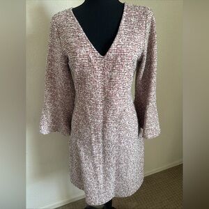Anthropologie Maeve Tweed Susie swing dress v-neck bell sleeve size medium